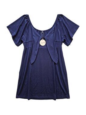 NWT | Caracilia Navy Blue Flutter Sleeve Empire Waist Dress XXL
